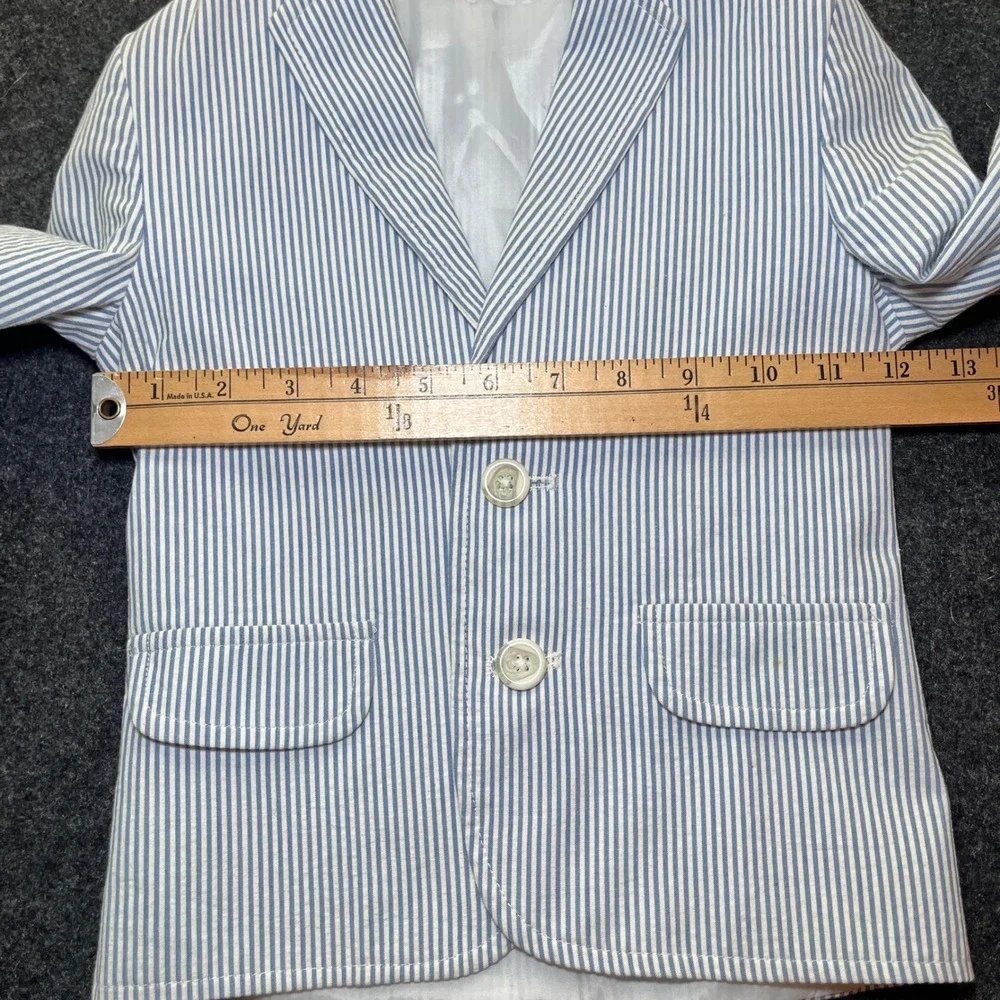 Seersucker Blazer Kids Size 3T Blue‎ White Striped Good Formal Jacket